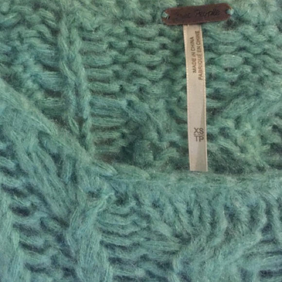 FP Mint Green Fluff Knit Pullover Sweater - Picture 5 of 8